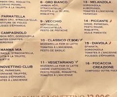 Novettino - Menu Foccacia